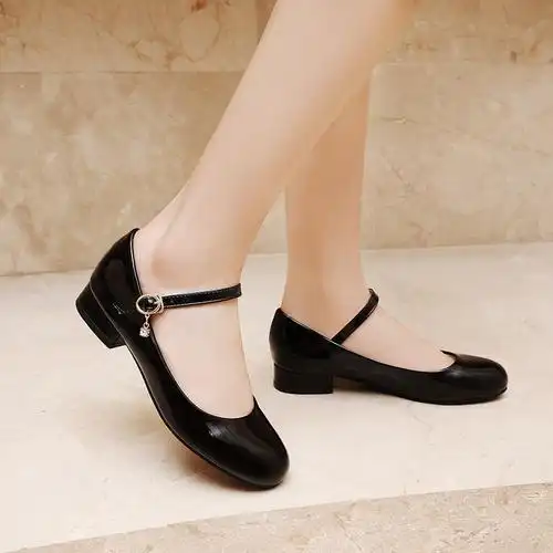 女童黑皮鞋演出鞋软底儿童高跟鞋公主鞋白色中大童小女孩礼服鞋子