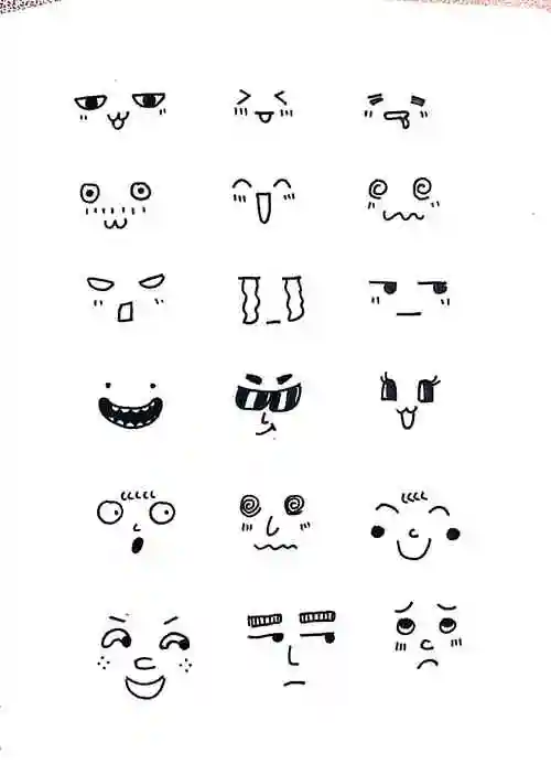 黑白手绘-可爱小表情 - 简书