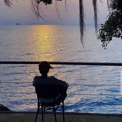 男生头像个性又帅气的不露脸背影头像落日风景头像