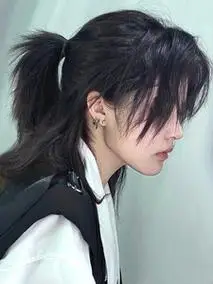 狼尾假发男长发日系男生武士头帅气自然男士鲻鱼头日常全头套式