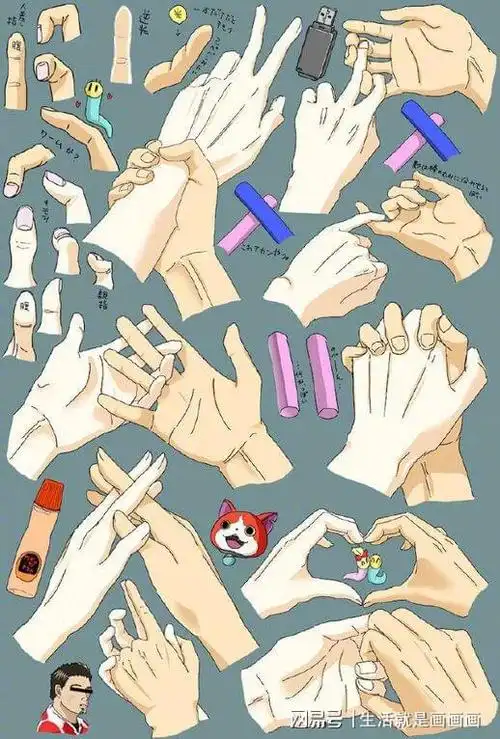 绘画素材漫画与动漫手的绘画参考