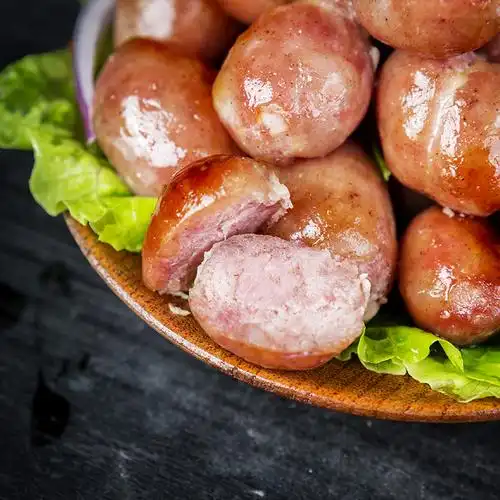【天天特价】台湾香肠一口肠儿童纯肉香肠手工火山石烤肠热狗包邮