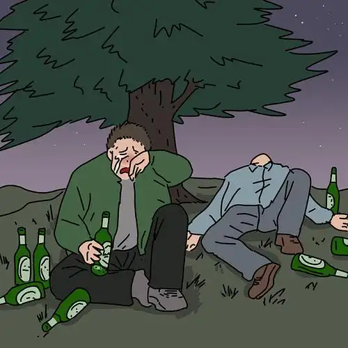 以前常常一起喝酒,你五瓶我三瓶,你喝醉了就会哭,有一次我喝醉了都不