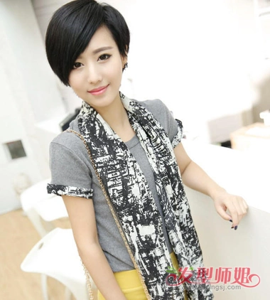 斜分样式发型 2018女斜分短发发型图片(3)