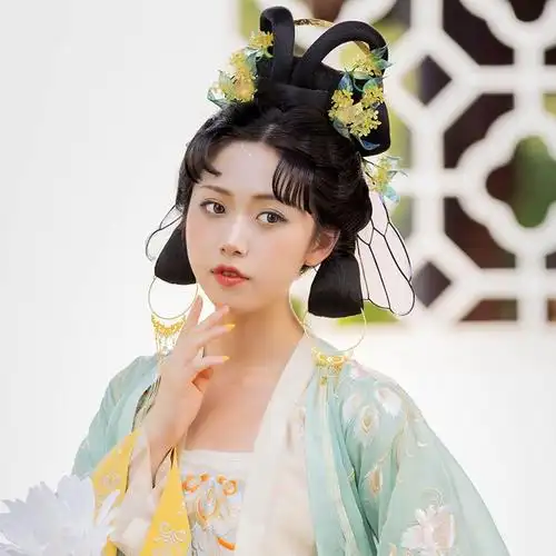 汉服假发包飞天发髻古装假发一体式发髻唐朝双头古风垫发包造型灵蛇