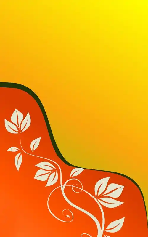 白色植物花纹质感渐变简约海报封面背景