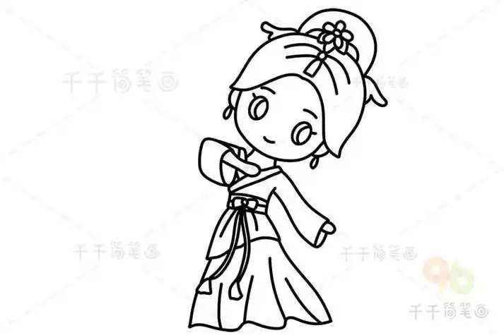 简笔画卡通人物女孩古代