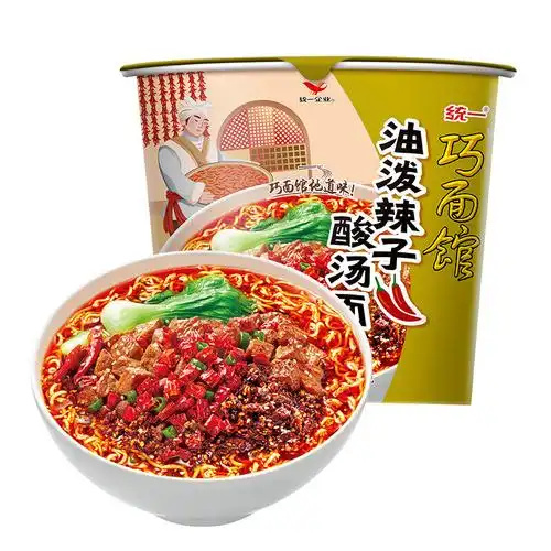 统一 巧面馆 方便面 油泼辣子酸汤面 116g桶面*12桶 整箱装 - 好物
