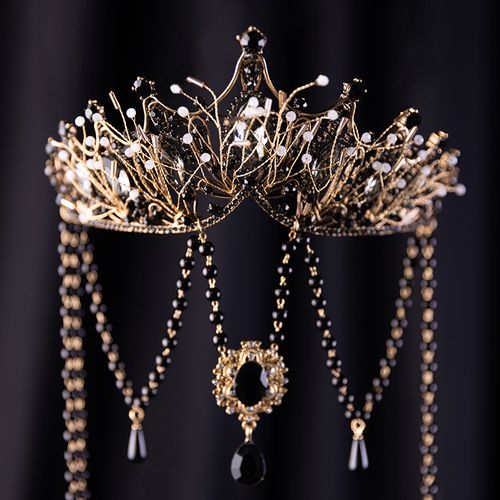 女童头饰流苏珍珠民族风发饰小女孩走秀舞台演出公主皇冠演出饰品