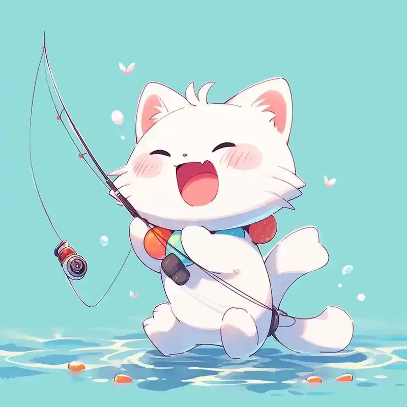 小猫钓鱼.#优质头像 #萌宠头像 #动漫头像 #值得你长期不 - 抖音