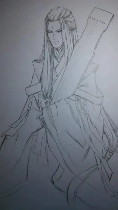 手绘古风美男插画美人素描人物