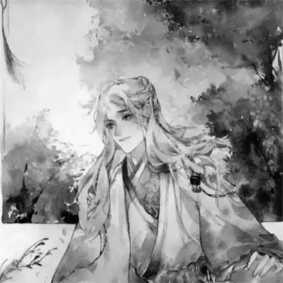 漫画古风男生头像黑白高清图片