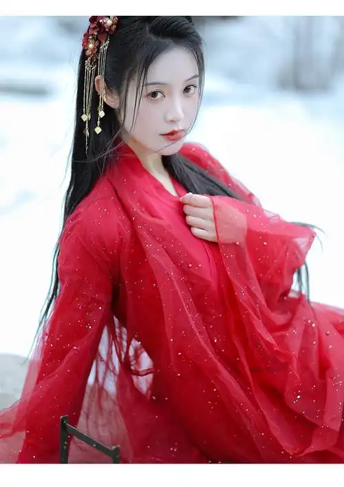 重回汉尚之华莲大唐钟灵记 汉服女红色古装中国风交领襦裙超仙气飘逸