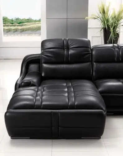 客厅皮沙发 特价限量款 双人 左贵妃 黑色