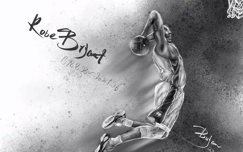 kobe安息.传奇人物科比的绘画 ipad绘画过程