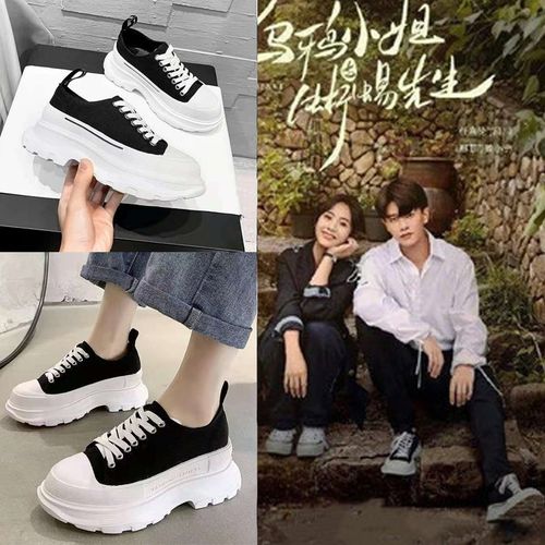 乌鸦小姐与蜥蜴先生邢菲姜小宁顾川任嘉伦同款厚底松糕鞋休闲鞋男