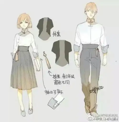 校服的设计图(别处看到,来分享)要是有这校服上学也值了