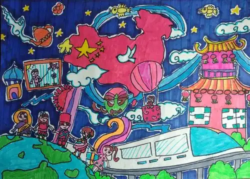 2019年"放飞梦想"湖北省少儿画展作品(邾城二小原创)