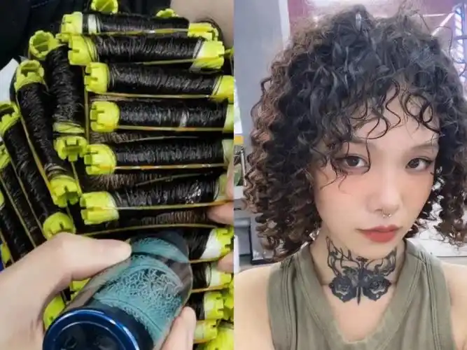 冷烫适合中小卷的发型,热烫适合中大卷的发型.