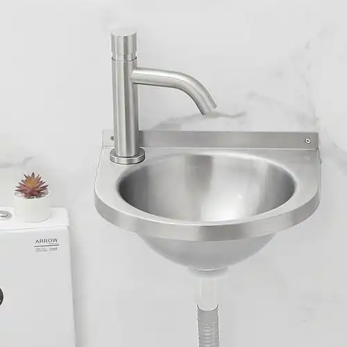 304不锈钢洗手盆小户型家用洗脸盆知渡卫生间小型台盆房车迷你盆视频