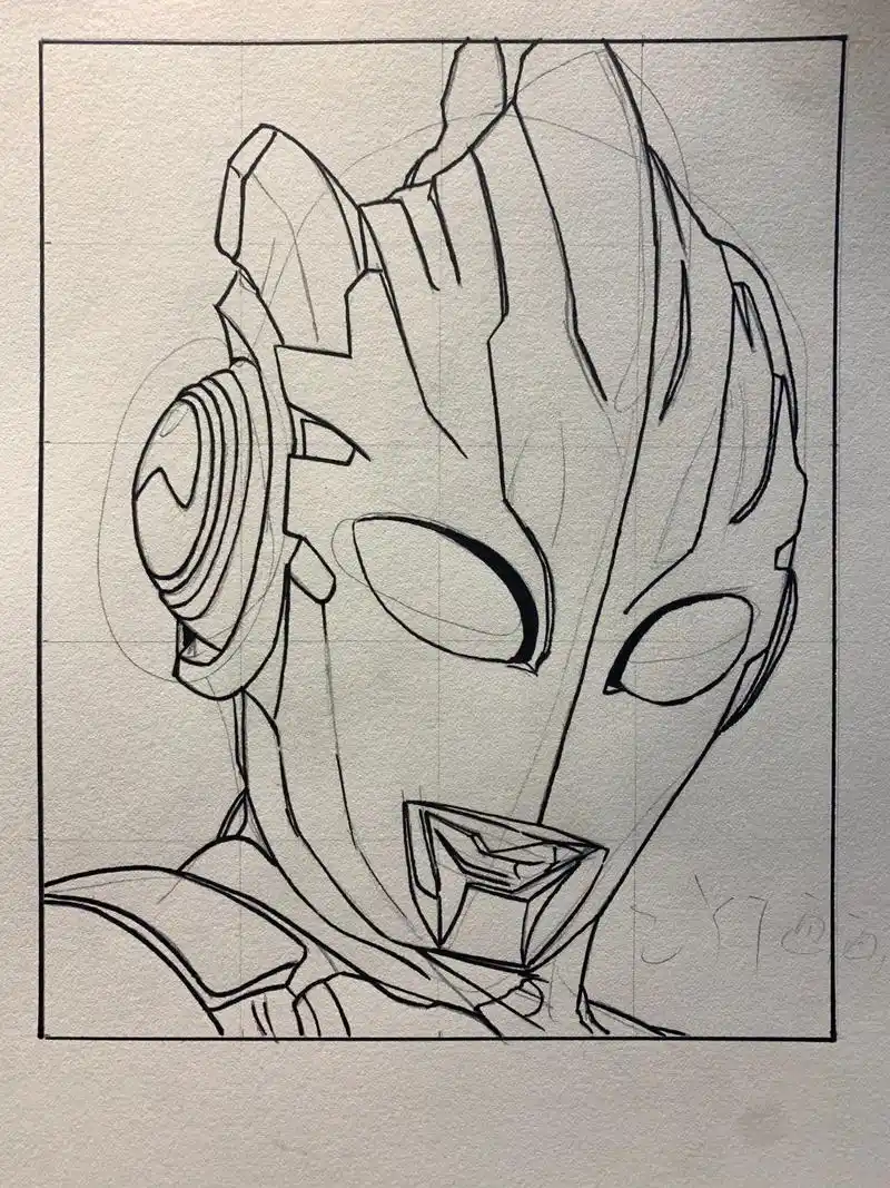 【奥特曼系列】艾克斯奥特曼头像手绘过程 难度:9999999999