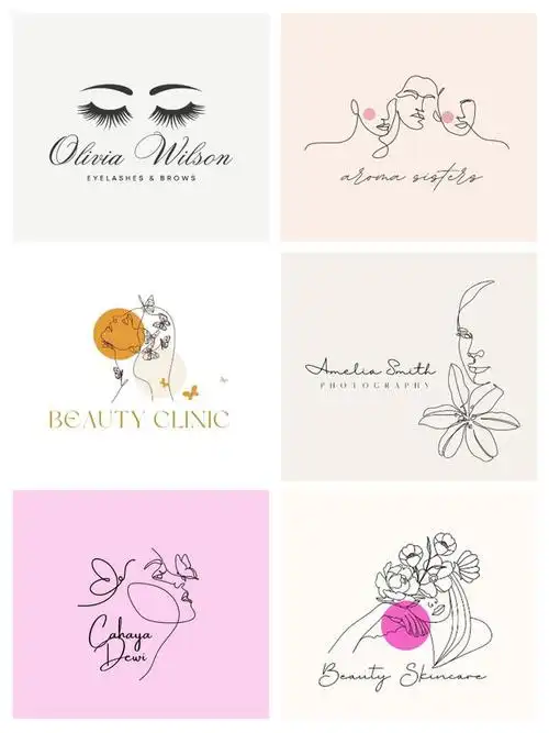 女性logo设计头像标志美业美甲美睫皮肤合集