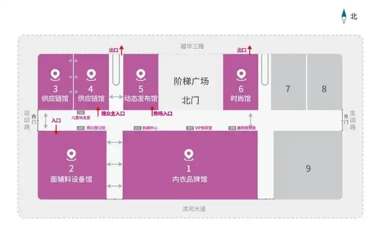 6大展馆展区及功能区分布