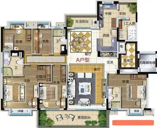 完美的大平层是什么样子这个260平米的户型给你答案