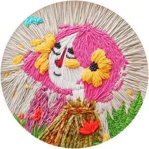 纤维艺术 编织画 毛线画 纯手工制作无框