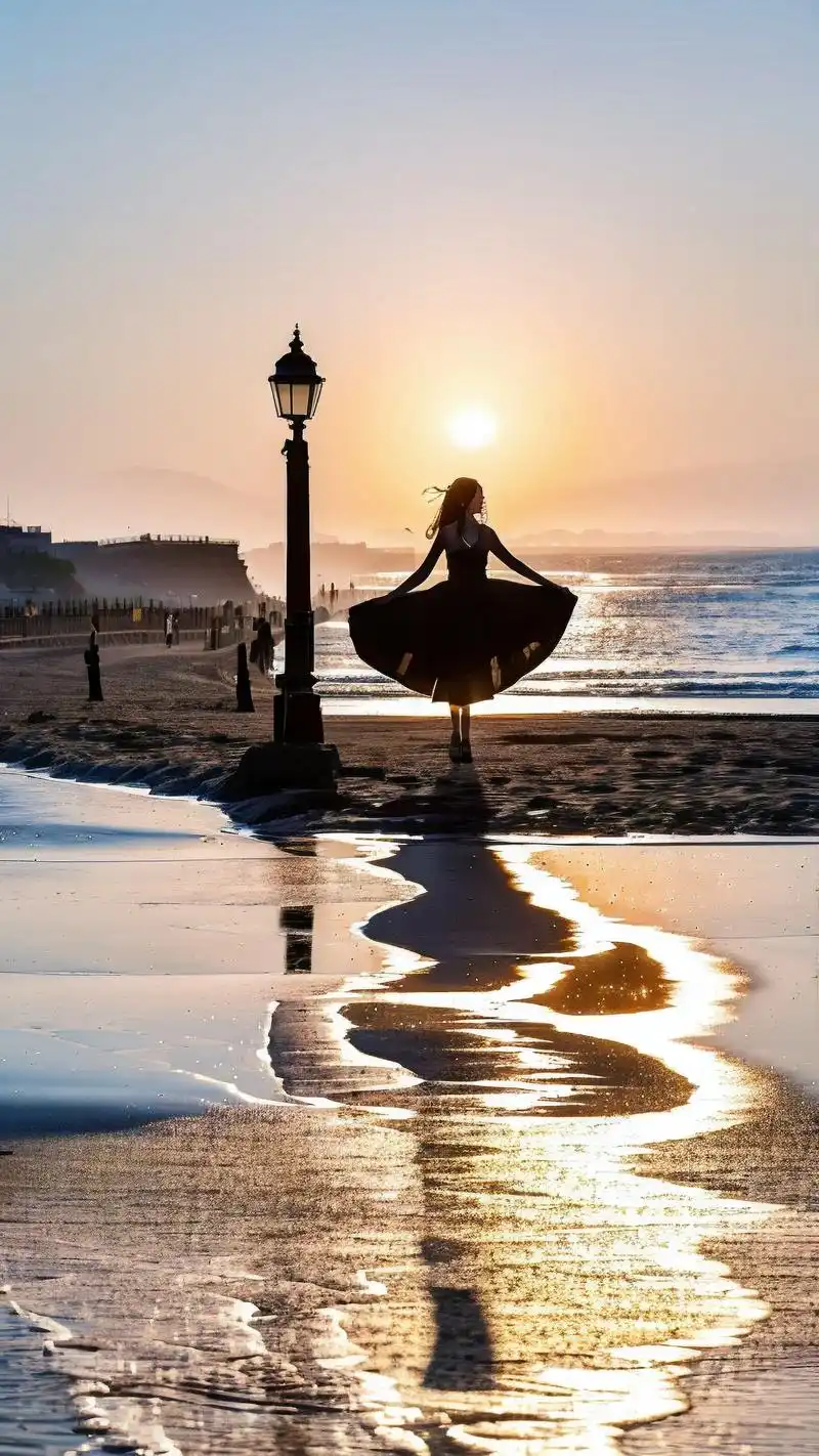 (≧▽≦) 看着女生在海边的背影,仿佛能感受到海风轻拂,听到海浪声声