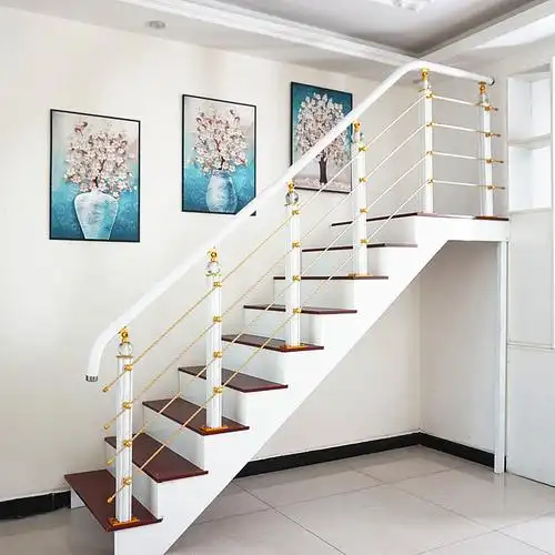 新中式现代栏杆护栏家用别墅实木简约玻璃旋转楼梯扶手