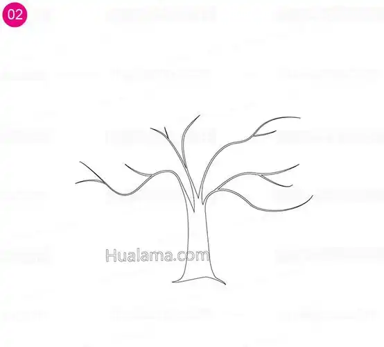 一颗漂亮的蓝花楹树简笔画图片的操作步骤是怎样的呢