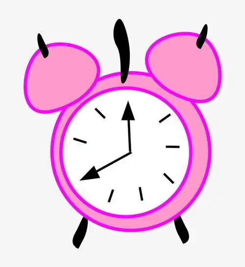 粉色简笔画闹钟