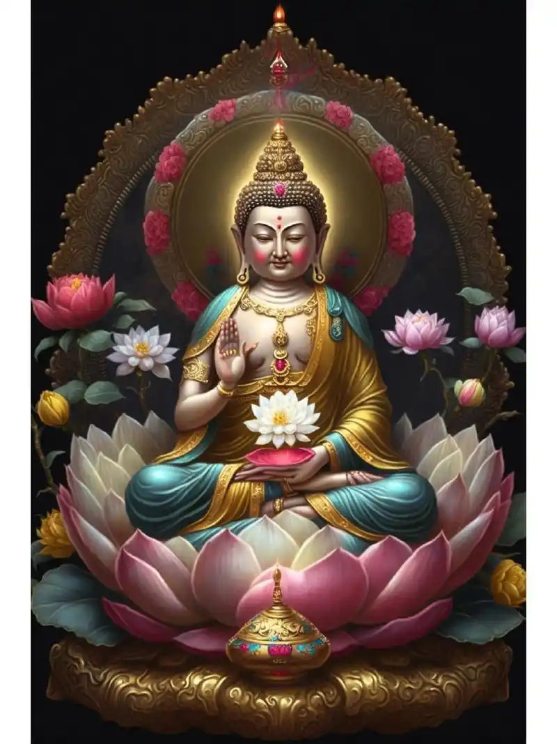 ai绘画"关键词"佛 好运连连,佛光普照!