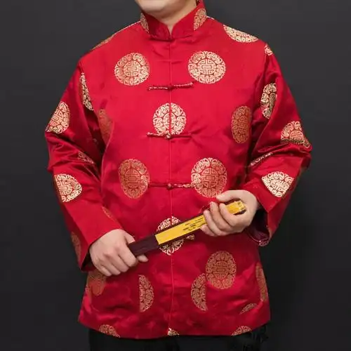 唐装男唐装男中老年大寿过寿生日宴会礼秋冬款爷爷装中式礼服新年服