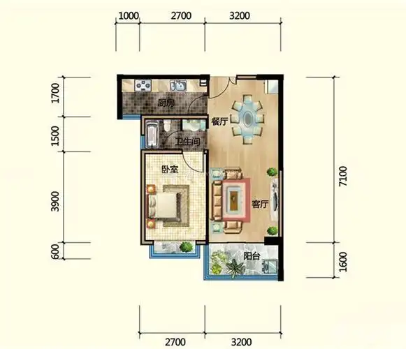 家装50平米小户型住宅平面图