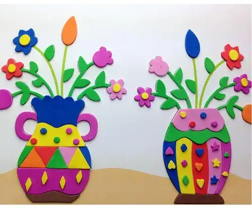 海绵纸剪纸花朵贴在墙上 手工剪纸图片大全简单-普车都