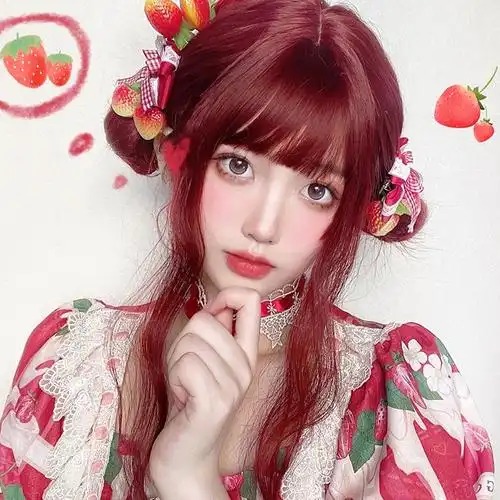 假发女夏红色头套自然仿真长卷卷发波浪羊毛卷日常整顶假发