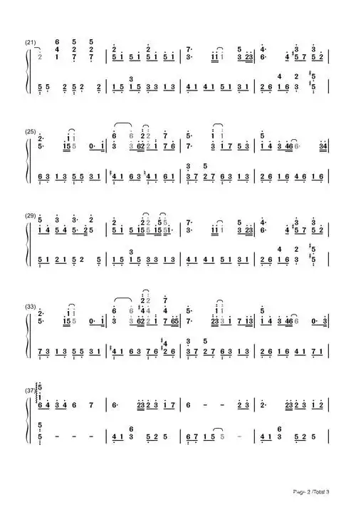 等你下课 周杰伦 钢琴谱 双手 数字 简谱 高清大图