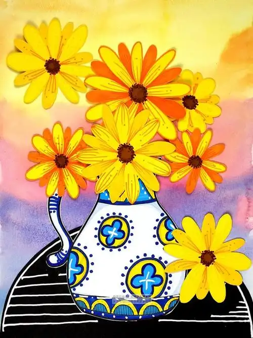 6到8岁的儿童画教程花,教程丨少儿美术课程《牡丹》