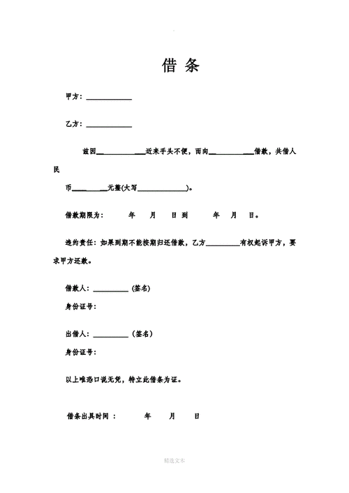 个人借条范本03129doc1页