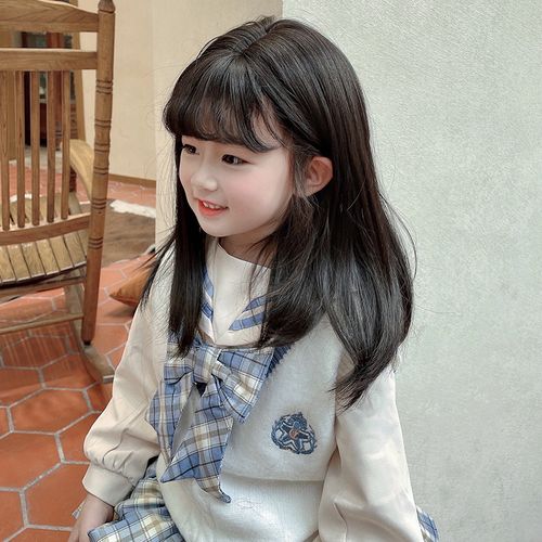 刘海内仿真短发海内全头公主发套女童bobo宝宝假发