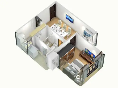 宝欣苑一居室-俯视图