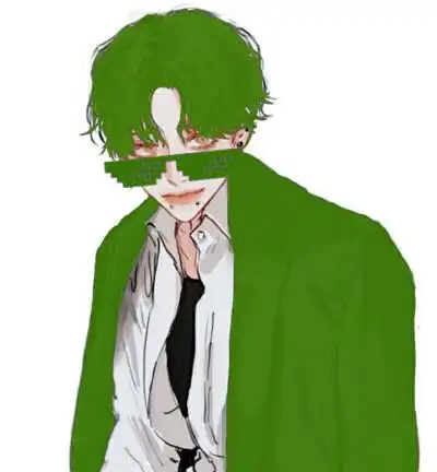 原谅色 头像 当然是选择原谅她 护眼绿 绿帽子 绿头发 男头 正太墨镜