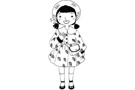 时尚可爱的小女孩简笔画图片素材大全 人物-第4张
