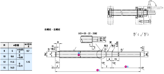 30度梯形丝杠 丝杠支座组件用型