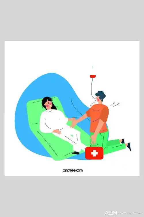 扁平化病友插画设计素材