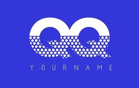 qq q q 点缀蓝色背景字母标志设计照片