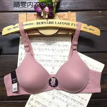 内衣胸罩经典老款中老年人无钢圈双排扣内衣不易变形文胸豆沙色75b34