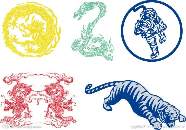 龙虎图腾矢量图图片